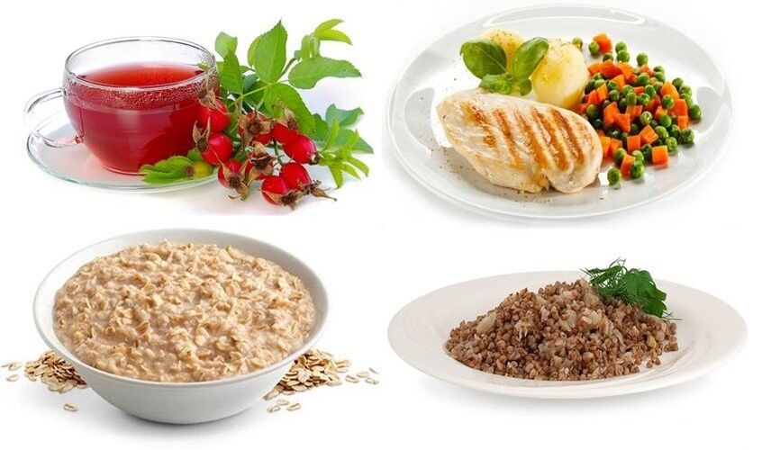 जठरशोथ के लिए आहार संबंधी व्यंजन चिकित्सीय आहार में शामिल हैं